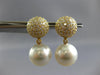 2.06CT DIAMOND & AAA SOUTH SEA PEARL 18K YELLOW GOLD CIRCULAR DOME STUD EARRINGS