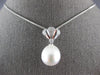 LARGE .36CT DIAMOND AAA SOUTH SEA PEARL 14KT WHITE GOLD BUTTERFLY FLOWER PENDANT