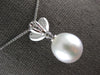 LARGE .36CT DIAMOND AAA SOUTH SEA PEARL 14KT WHITE GOLD BUTTERFLY FLOWER PENDANT