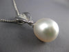 LARGE .36CT DIAMOND AAA SOUTH SEA PEARL 14KT WHITE GOLD BUTTERFLY FLOWER PENDANT