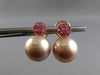 .80CT AAA PINK SAPPHIRES & PINK SOUTH SEA PEARL 18KT ROSE GOLD CLIP ON EARRINGS