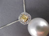 .58CT WHITE & FANCY YELLOW DIAMOND & AAA SOUTH SEA PEARL 18KT WHITE GOLD PENDANT