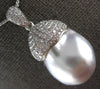 EXTRA LARGE .74CT DIAMOND & AAA SOUTH SEA PEARL 18KT WHITE GOLD FLOATING PENDANT