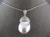 EXTRA LARGE .74CT DIAMOND & AAA SOUTH SEA PEARL 18KT WHITE GOLD FLOATING PENDANT