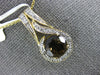 ESTATE 1.98CT DIAMOND & AAA SMOKY TOPAZ 14KT YELLOW GOLD ROUND TEAR DROP PENDANT