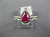 .94CT DIAMOND & AAA RUBY 14KT WHITE GOLD PEAR SHAPE & ROUND HALO FRIENDSHIP RING