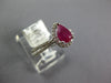 .94CT DIAMOND & AAA RUBY 14KT WHITE GOLD PEAR SHAPE & ROUND HALO FRIENDSHIP RING