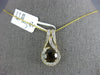 ESTATE 1.98CT DIAMOND & AAA SMOKY TOPAZ 14KT YELLOW GOLD ROUND TEAR DROP PENDANT