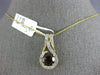 ESTATE 1.98CT DIAMOND & AAA SMOKY TOPAZ 14KT YELLOW GOLD ROUND TEAR DROP PENDANT