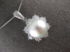 LARGE .90CT DIAMOND & AAA SOUTH SEA PEARL 18KT WHITE GOLD 3D FLOWER STAR PENDANT
