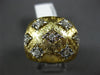 ESTATE LARGE .26CT DIAMOND 18K 2 TONE GOLD MATTE & SHINY FLORAL ANNIVERSARY RING