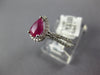 .94CT DIAMOND & AAA RUBY 14KT WHITE GOLD PEAR SHAPE & ROUND HALO FRIENDSHIP RING