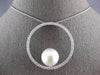 EXTRA LARGE 1.04CT DIAMOND & AAA SOUTH SEA PEARL 18K WHITE GOLD CIRCULAR PENDANT