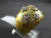 ESTATE LARGE .26CT DIAMOND 18K 2 TONE GOLD MATTE & SHINY FLORAL ANNIVERSARY RING