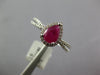 .94CT DIAMOND & AAA RUBY 14KT WHITE GOLD PEAR SHAPE & ROUND HALO FRIENDSHIP RING