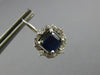 2.55CT DIAMOND & AAA SAPPHIRE 14KT WHITE GOLD 3D SQUARE FLOWER HANGING EARRINGS