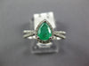 .89CT DIAMOND & AAA EMERALD 14KT WHITE GOLD 3D PEAR SHAPE & ROUND HALO LOVE RING