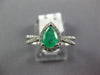 .89CT DIAMOND & AAA EMERALD 14KT WHITE GOLD 3D PEAR SHAPE & ROUND HALO LOVE RING