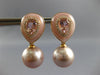 LARGE 2.24CT DIAMOND & AAA MULTI GEM 18K ROSE GOLD 3D TEAR DROP HANGING EARRINGS