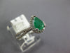 .89CT DIAMOND & AAA EMERALD 14KT WHITE GOLD 3D PEAR SHAPE & ROUND HALO LOVE RING