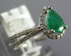 .89CT DIAMOND & AAA EMERALD 14KT WHITE GOLD 3D PEAR SHAPE & ROUND HALO LOVE RING
