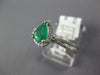 .89CT DIAMOND & AAA EMERALD 14KT WHITE GOLD 3D PEAR SHAPE & ROUND HALO LOVE RING