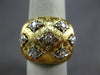 ESTATE LARGE .26CT DIAMOND 18K 2 TONE GOLD MATTE & SHINY FLORAL ANNIVERSARY RING