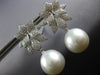 LARGE 1.6CT DIAMOND & AAA SOUTH SEA PEARL 18K WHITE GOLD FLOWER HANGING EARRINGS
