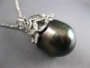 EXTRA LARGE .1CT DIAMOND & AAA TAHITIAN PEARL 18K WHITE GOLD  FLOWER FUN PENDANT