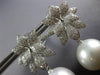 LARGE 1.6CT DIAMOND & AAA SOUTH SEA PEARL 18K WHITE GOLD FLOWER HANGING EARRINGS