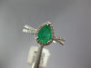 .89CT DIAMOND & AAA EMERALD 14KT WHITE GOLD 3D PEAR SHAPE & ROUND HALO LOVE RING