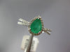 .89CT DIAMOND & AAA EMERALD 14KT WHITE GOLD 3D PEAR SHAPE & ROUND HALO LOVE RING