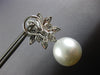 LARGE 1.6CT DIAMOND & AAA SOUTH SEA PEARL 18K WHITE GOLD FLOWER HANGING EARRINGS