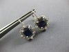 2.55CT DIAMOND & AAA SAPPHIRE 14KT WHITE GOLD 3D SQUARE FLOWER HANGING EARRINGS