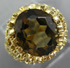ESTATE LARGE 5.0CT AAA SMOKY TOPAZ 14K YELLOW GOLD OVAL FILIGREE FUN RING #26714