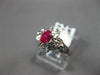 ESTATE .40CT AAA RUBY 14K WHITE GOLD FLOWER FILIGREE SOLITAIRE FUN RING #26928