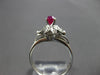 ESTATE .40CT AAA RUBY 14K WHITE GOLD FLOWER FILIGREE SOLITAIRE FUN RING #26928