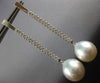 LARGE .63CT DIAMOND & AAA SOUTH SEA PEARL 18K WHITE GOLD 3D BAR HANGING EARRINGS