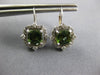 3.31CT DIAMOND & AAA GARNET 14KT WHITE GOLD 3D SQUARE FLOWER HANGING EARRINGS