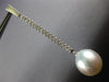 LARGE .63CT DIAMOND & AAA SOUTH SEA PEARL 18K WHITE GOLD 3D BAR HANGING EARRINGS