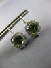 3.31CT DIAMOND & AAA GARNET 14KT WHITE GOLD 3D SQUARE FLOWER HANGING EARRINGS