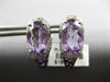 LARGE 11.25CT DIAMOND & AAA AMETHYST 14KT WHITE GOLD LOVE KNOT HANGING EARRINGS