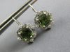 3.31CT DIAMOND & AAA GARNET 14KT WHITE GOLD 3D SQUARE FLOWER HANGING EARRINGS
