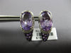 LARGE 11.25CT DIAMOND & AAA AMETHYST 14KT WHITE GOLD LOVE KNOT HANGING EARRINGS
