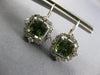 3.31CT DIAMOND & AAA GARNET 14KT WHITE GOLD 3D SQUARE FLOWER HANGING EARRINGS