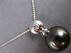 ESTATE .12CT DIAMOND & AAA TAHITIAN PEARL 18K WHITE GOLD 3D BEZEL ETOILE PENDANT