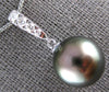 ESTATE .15CT DIAMOND & AAA TAHITIAN PEARL 14K WHITE GOLD 3D JOURNEY LOVE PENDANT