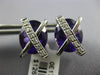 LARGE 11.45CT DIAMOND & AAA AMETHYST 14K WHITE GOLD OVAL & ROUND X STUD EARRINGS
