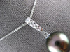ESTATE .15CT DIAMOND & AAA TAHITIAN PEARL 14K WHITE GOLD 3D JOURNEY LOVE PENDANT