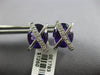 LARGE 11.45CT DIAMOND & AAA AMETHYST 14K WHITE GOLD OVAL & ROUND X STUD EARRINGS
